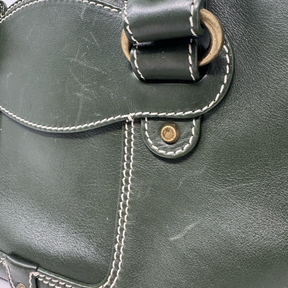 Celine Boogie Bag Vintage Green Leather Top Handle Handbag - Picture 4 of 12